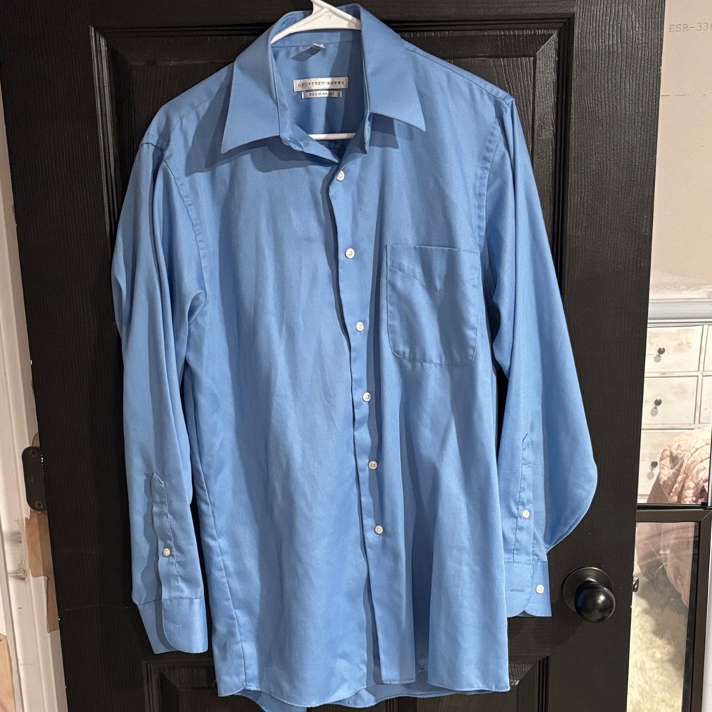 Geoffrey Beene Sky Blue Mens Dress Shirt - Button Front